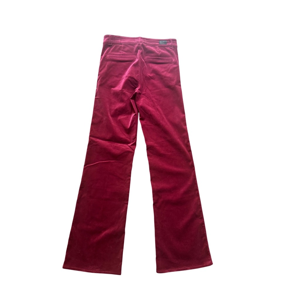 Anthropologie Paige high rise flair Velvet Trouser Pants Berry Jam Wine 26 NEW - Picture 4 of 9